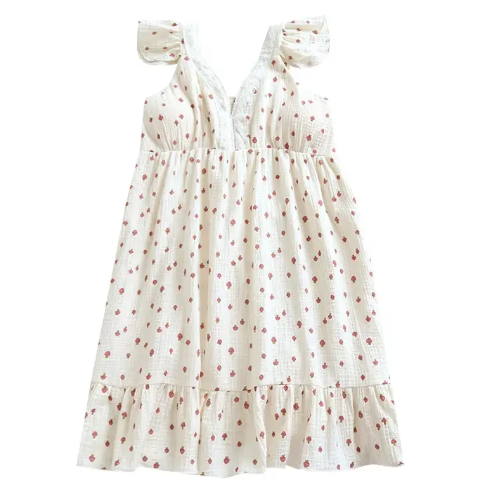 Robe de nuit en crêpe à manches volantes pour filles