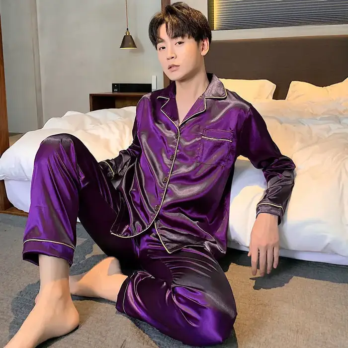 Hommes pyjamas ensemble hiver vêtements de nuit pour homme chemise à manches longues Pijama mâle soi