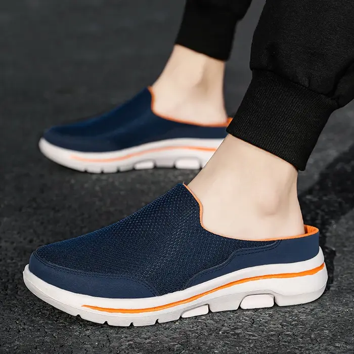 2025 hommes pantoufles été respirant maison pantoufles d'intérieur hommes fond épais diapositives mode Couple chaussures de marche grande taille 39-48