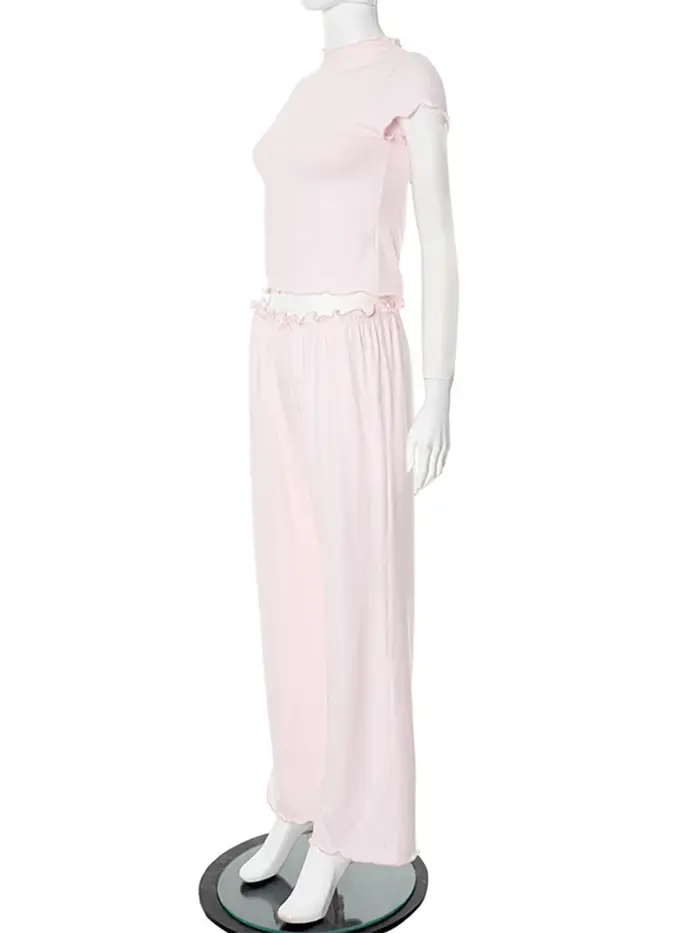 WXOY Ensemble Pyjama Rose Confortable pour Femme